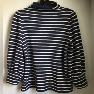 Madewell Mock Neck Puffed 3/4 Sleeve Sweater EUC